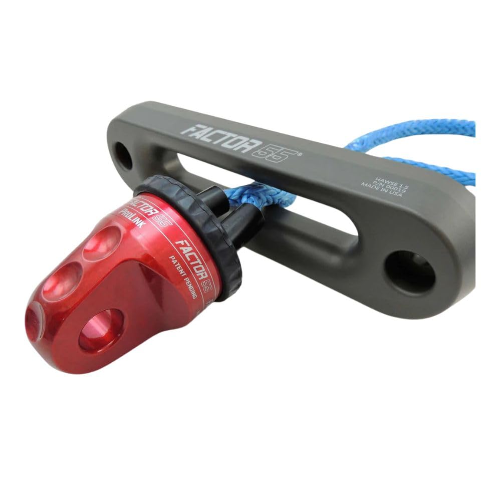Prolink Factor 55 00015-01 Original Shackle Mount Replaces Winch Hook with a Stronger Shackle D-Ring Mount Max Load Rating 16,000 lb Ideal for 4x4 Off Road Adventures - Red