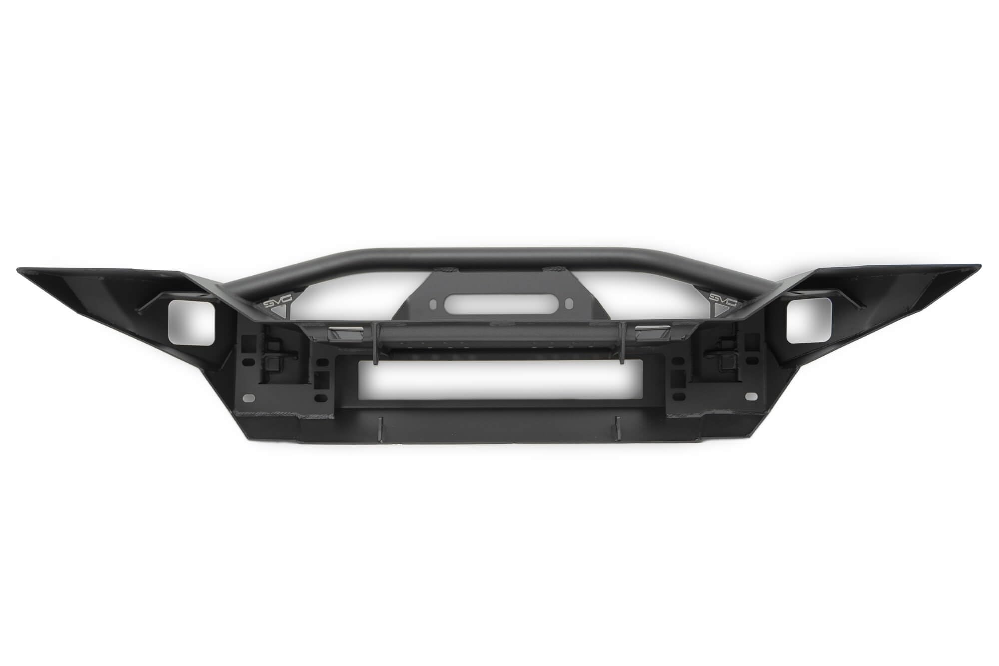 DV8 Offroad FS-7 Winch Front Bumper Mid-Width for the 2007-2025 Jeep Wrangler JK/JL & Jeep Gladiator JT | High Clearance | Bull Bar | 20” Light Bar Mount | Accepts Multiple Size Winches