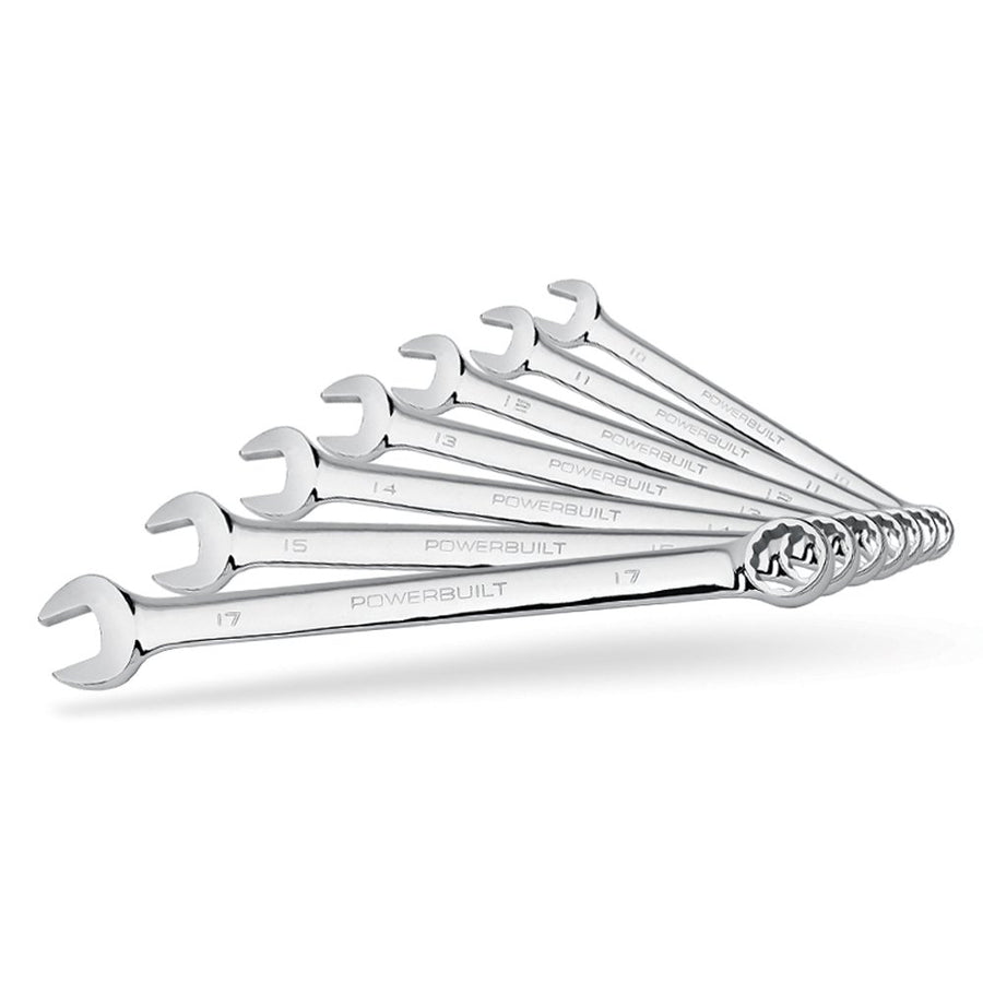 640437 Powerbuilt Metric Long Pattern Combination Wrench, 7-Piece