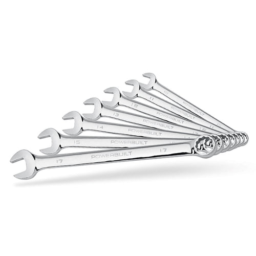 640437 Powerbuilt Metric Long Pattern Combination Wrench, 7-Piece
