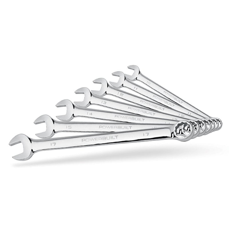 640437 Powerbuilt Metric Long Pattern Combination Wrench, 7-Piece