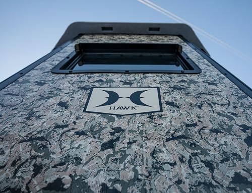 Hawk 6.55' W x 6.5' D x 6.5' T Office Hunting Assembled Insulated Steel Box Blind | Floor with Rubber Pad and Multiple One-Hand-Operable Windows | Blind w/ 5ft Elite Tower