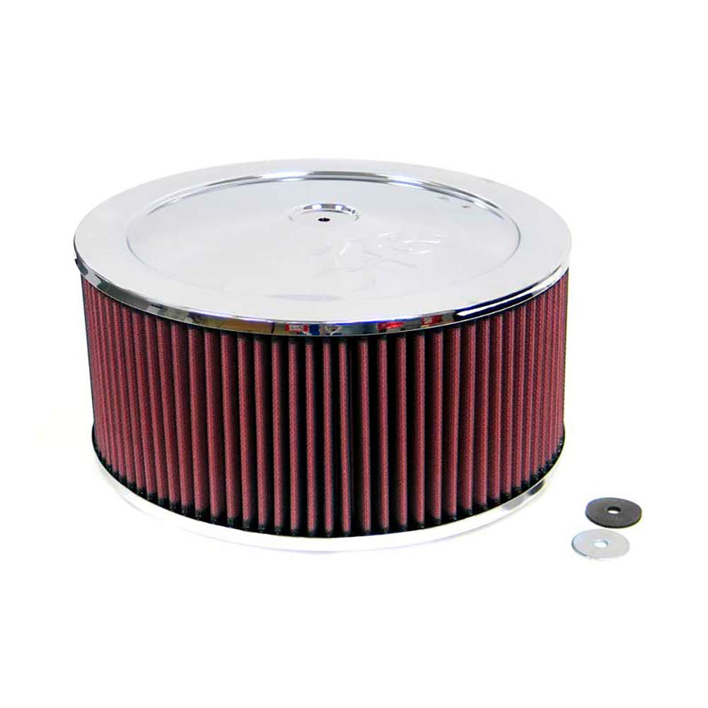 High Performance K&N 60-1220 Custom Assembly Red Filter; Chrome Top, 11 Inch