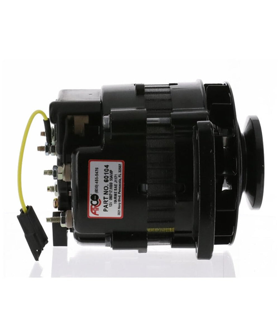 Arco 60104 Alternator for Motorola - 55 Amp, 12 Volt, Internal Regulator , Black