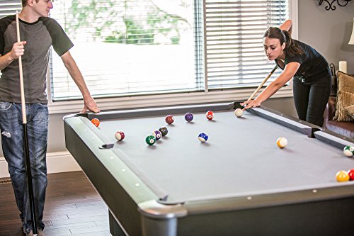 8' Slate Mizerak Dakota Billiard Table - Features Reinforced Pedestal Legs and Wool Blend Cloth for Durability
