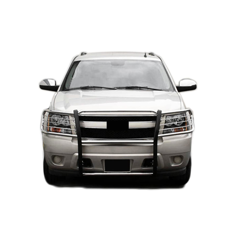 Bumper Guard Black Horse Grille brush Modular Stainless Steel Compatible with 2007-2013 Chevrolet Avalanche|2007-2014 Chevrolet Suburban 1500|2007-2014 Chevrolet Tahoe-17A037400MSS
