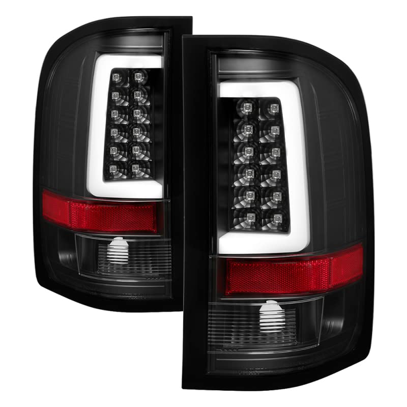 Spyder Auto 5084088 Spyder Chevy Silverado 07-13 (Does Not Fit 2010 Model With Dual Reverse Socket 921 Bulb) Version 3 Light Bar LED Tail Lights - Black