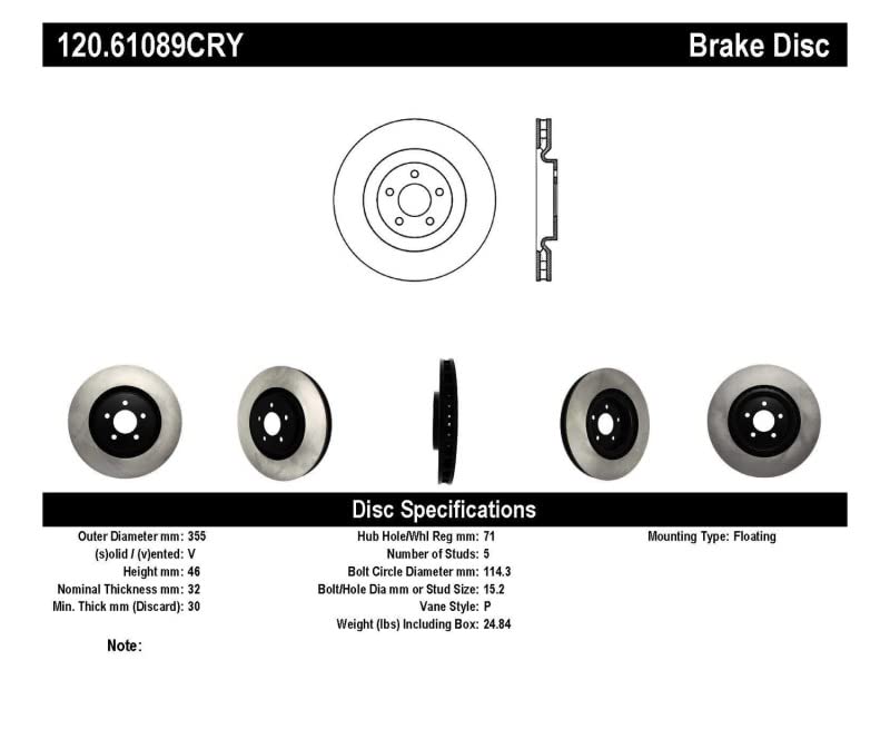 CryoStop Rotor Stoptech 120.61089CRY