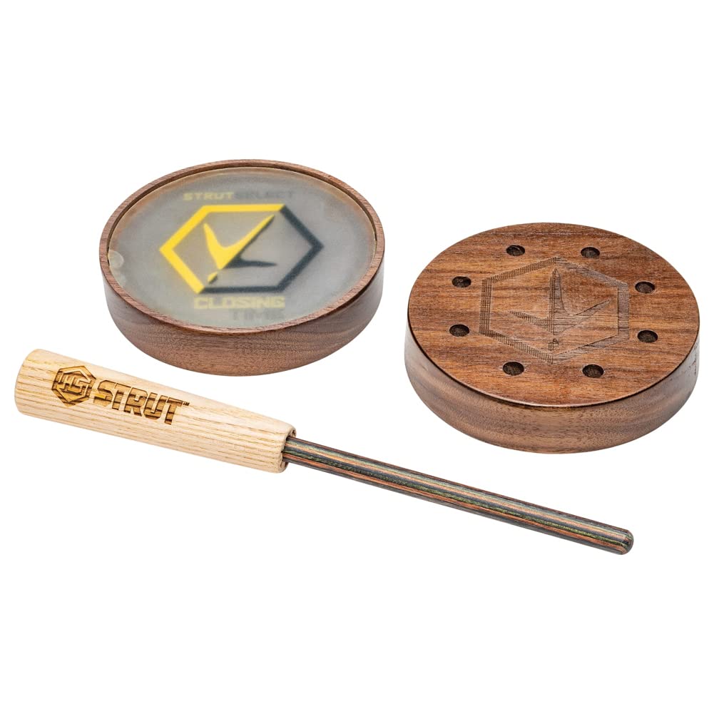 Hunters Specialties Select HS Strut Closing Time American Kiln-Dried Walnut Wood Turkey Pot Call, Slate Surface
