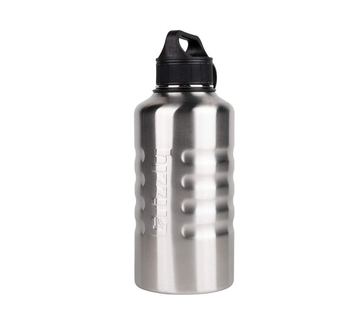 64 oz Grizzly Grip Water Bottle | Vacuum Insulated | Stainless Steel with Insulated Lid | For Gym Women Men Beach Camping Hiking Fishing Hunting Sports | Brushed