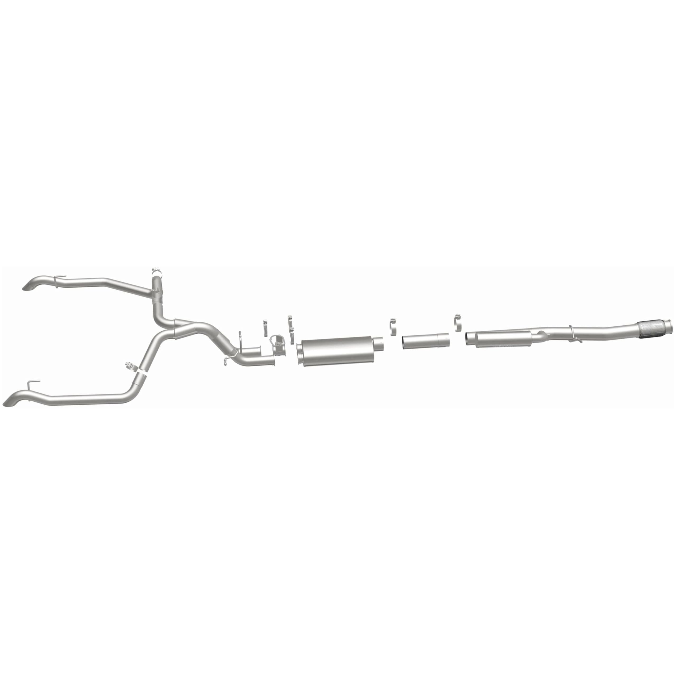 Performance Exhaust System MagnaFlow Kit 19703: Cat-Back, Overland Series, Compatible With 2024-2025 Chevrolet Silverado 1500 6.2L, 2024-2025 GMC Sierra 1500 6.2L, Dual Split Rear Exit