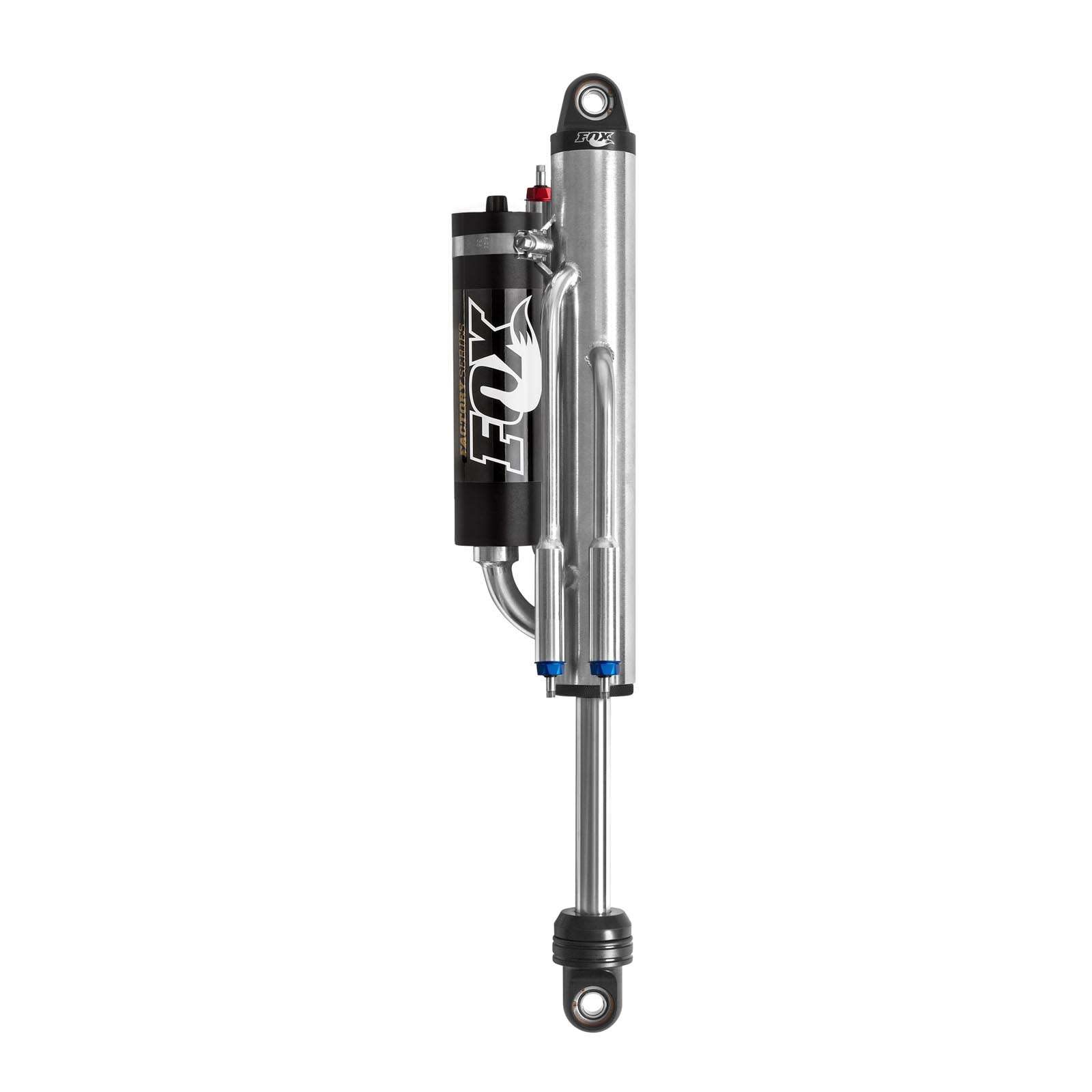Fox Shocks 2.0 Factory Series Bypass Piggyback Remote Reservoir 980-02-996; 2.0 X 10.0; 4 Tube; 5/8 in. Shaft; Black/Zinc; Extended 27.10 in.; Collapsed 17.10 in.; Stroke 10.0 in.;