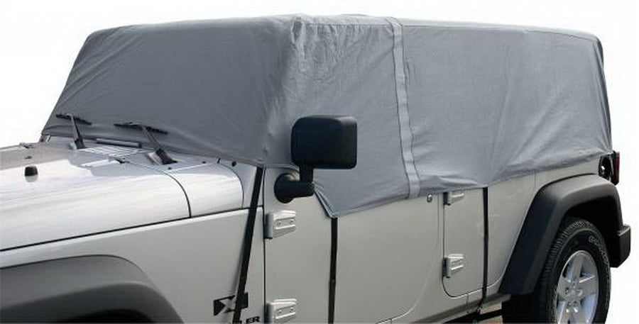 Rampage Products Jeep Wrangler JK Cab Cover | Fits Over Installed Top, 4-Layer, Breathable, Grey | 1264 | Fits 2007-2018 Jeep Wrangler JKU 4-Door