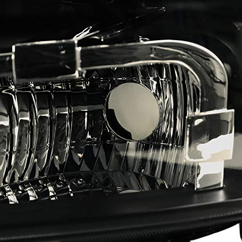 Smoked Headlights SPEC-D TUNING Compatible with 2007-2013 Chevy Avalanche, 2007-2014 Tahoe Suburban, L+R Pair Head Light Lamp Assembly