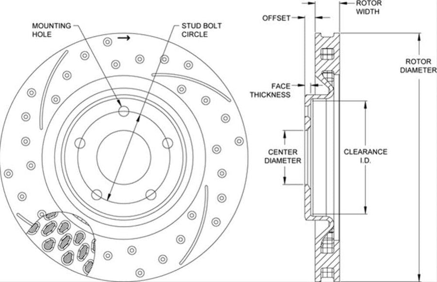 Front-Rotor-SRP-C5/C6 Vette R/H-BLK