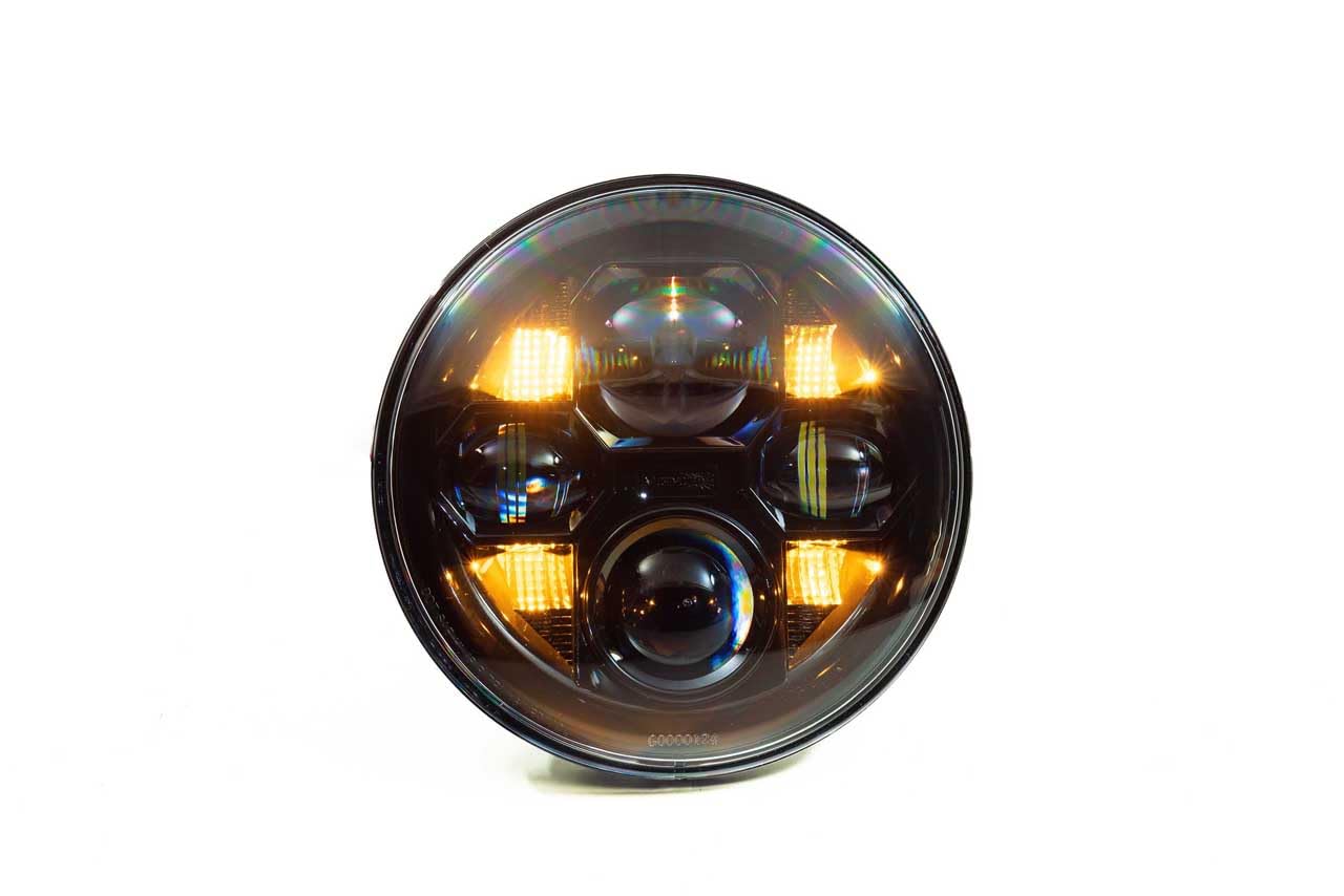 Sealed7 2.0 Morimoto LED Headlight Housing Replacement, Universal 7 Inch Round, BI-LED Ultra Bright Upgrade with Switchback DRL’s, Flicker & Error Free, Plug and Play Assembly, DOT Approved (1x LF271)