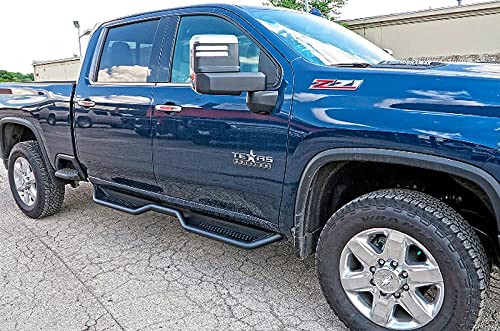 80-02230T SteelCraft - 3" HD Series Cab Length Black Round Step Boards