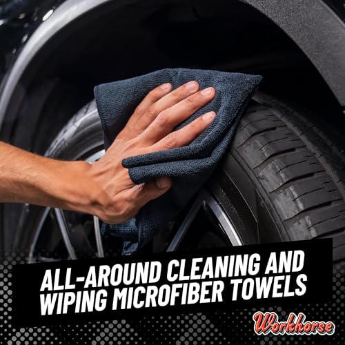 Chemical Guys Microfiber Towels Workhorse Professional Grade for Cars - Black 16x16 Inch Microfiber Cleaning Cloths for Home & Pet Drying, Soft & Scratch-Free, Washing, Drying & Cleaning, 3 Pack