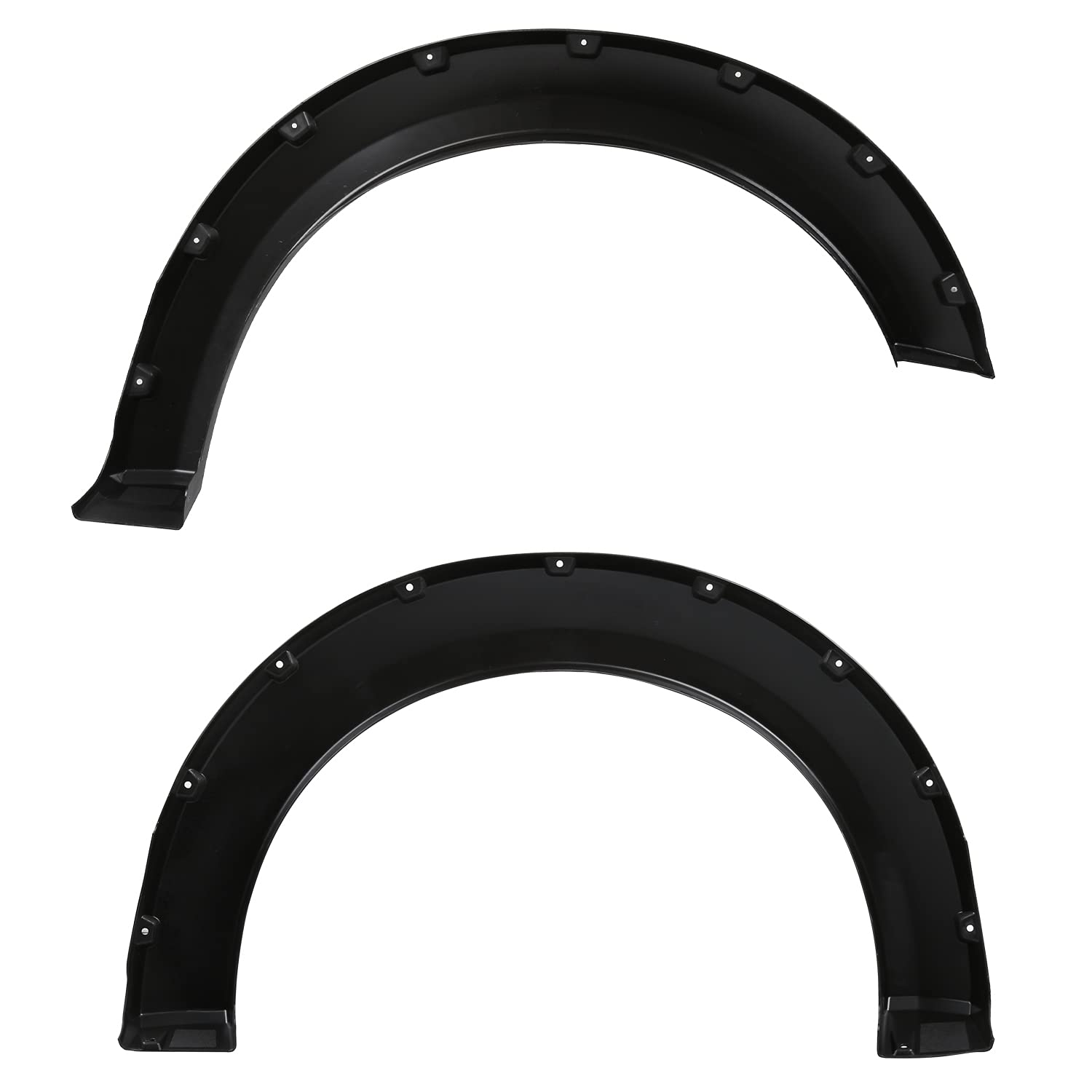 4PC Spec-D Tuning Front + Rear Rugged Pocket Rivet Bolt-On Style Fender Flares Compatible with 2015-2017 Ford F150 Styleside