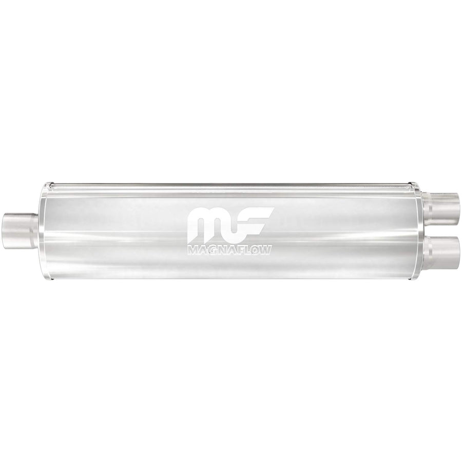 Performance MagnaFlow Exhaust Muffler 12762: 3"/2.5" Inlet/Outlet, 7x7x30" Round, Stainless Steel, Satin Finish