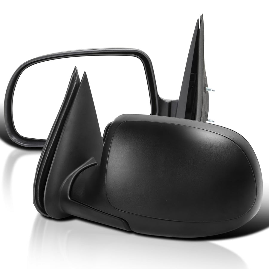 Manual Side Mirrors Spec-D Tuning Black Compatible with 1999-2002 Chevy Silverado, Left + Right Pair