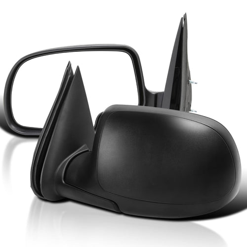 Manual Side Mirrors Spec-D Tuning Black Compatible with 1999-2002 Chevy Silverado, Left + Right Pair
