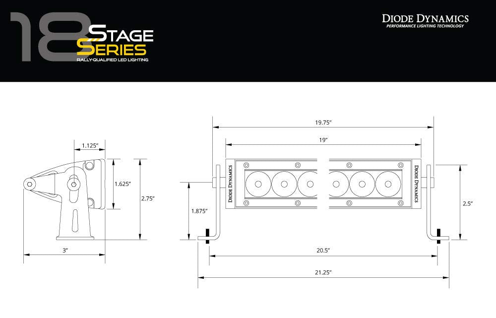 Stage Series Diode Dynamics 18in White Light Bar, Combo