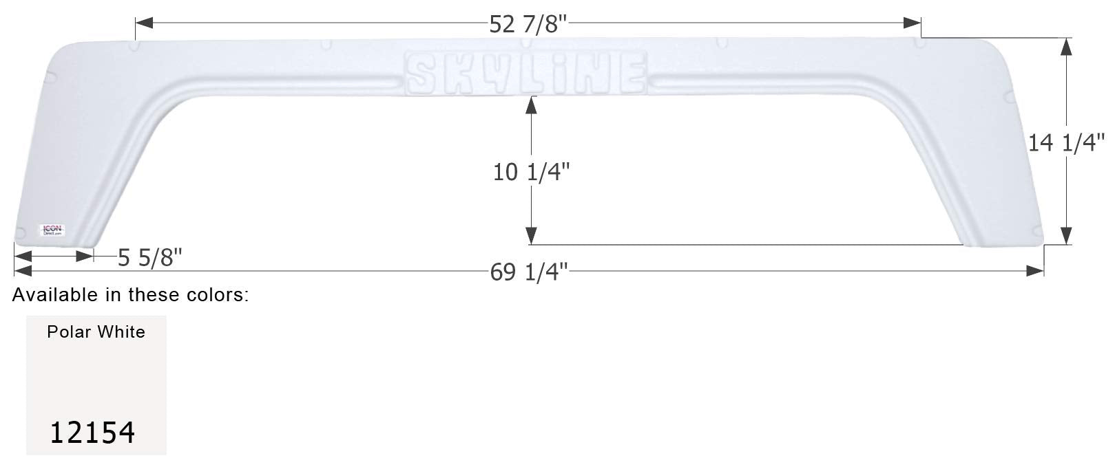 Tandem Axle Fender Skirt ICON FS2154 for Layton Skyline - Polar White 12154