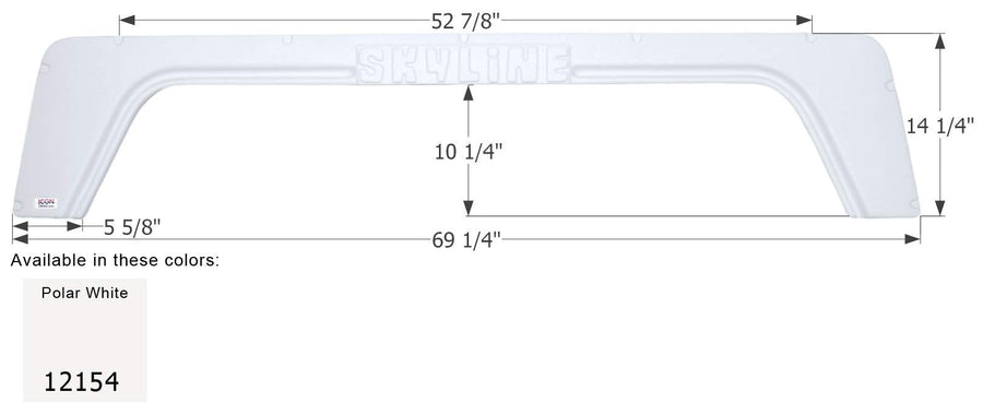 Tandem Axle Fender Skirt ICON FS2154 for Layton Skyline - Polar White 12154