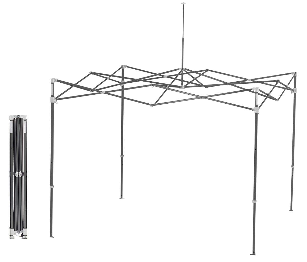 E-Z UP Instant Shelter Eclipse Canopy, 10' x 10', Gray Steel Frame and Professional Grade White Top
