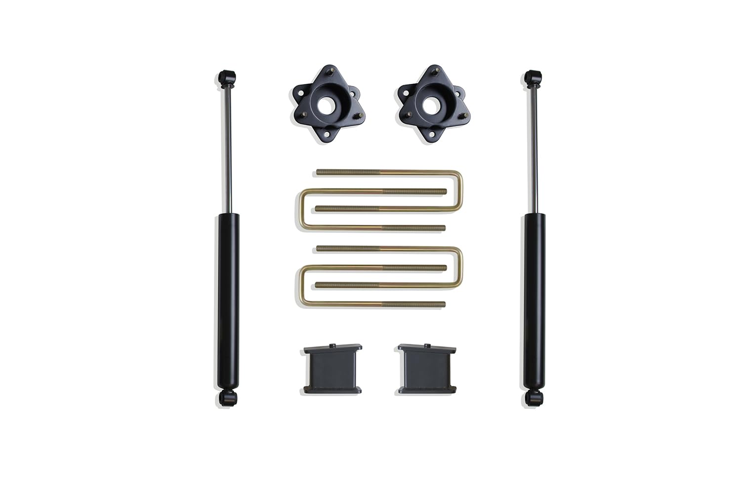 Part# 901940 MAX TRAC SUSPENSION is A 4" Rear Box KIT Including 3" Lift STRUT SPACERS, 4" Lift Blocks, U-Bolts & A Pair of Rear MAXTRAC Shocks