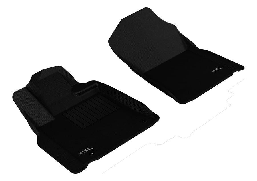 3D MAXpider Kagu Custom Fit Floor Mat (Black) Compatible with Toyota Tundra Regular/Double/Crewmax/Sequoia 2012-2021 - Front Row