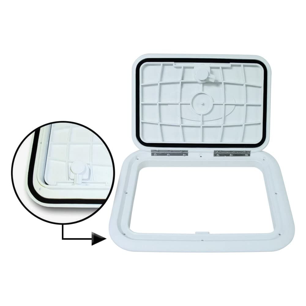 T-H Marine Hatch Designer Series | Non Locking Boat Access Storage Compartment | 13" x 17", Sand Shell