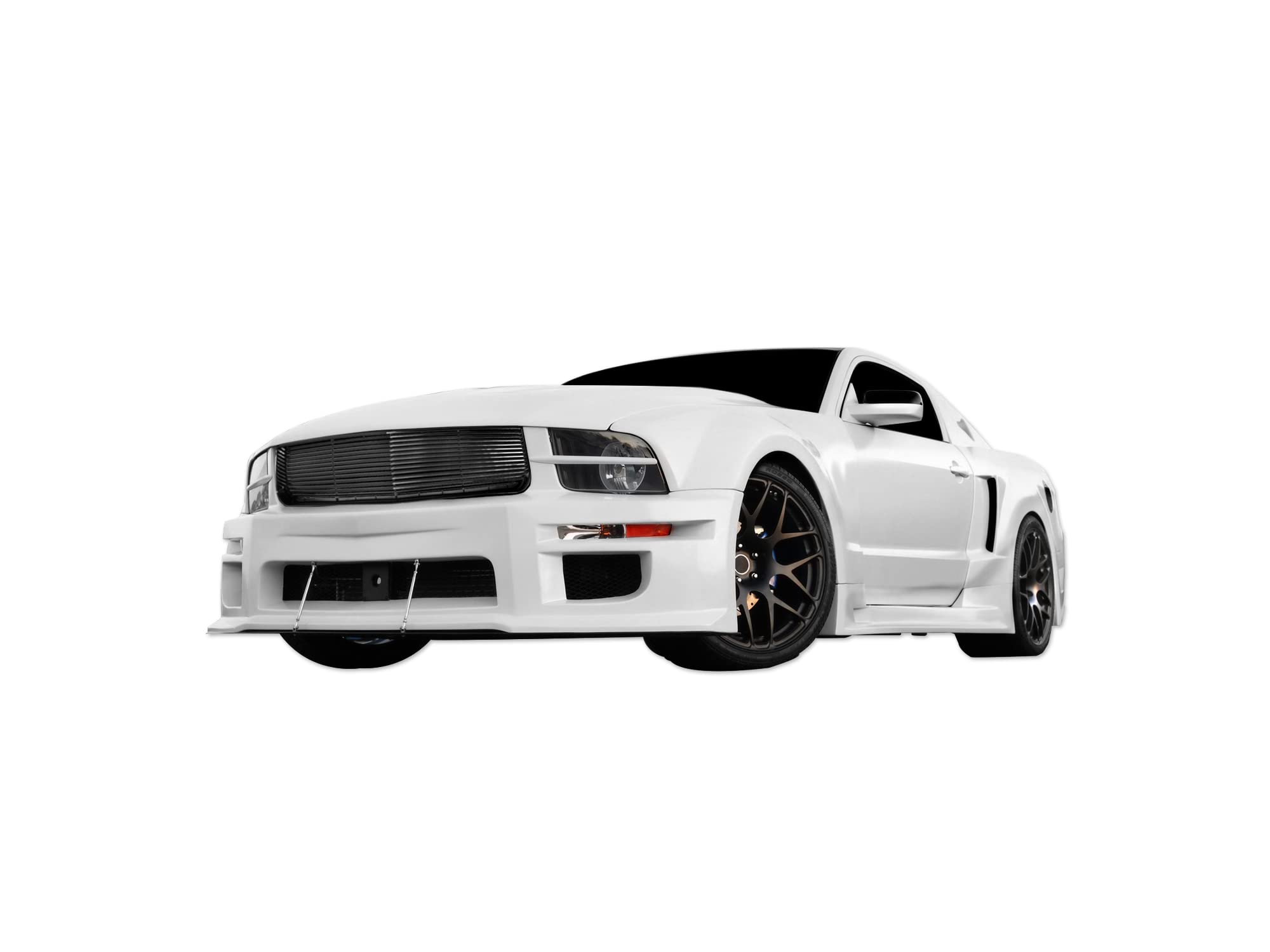 7148420 Armordillo USA Horizontal Front Hood Grille - Gloss Black Fits 2005-2009 Ford Mustang