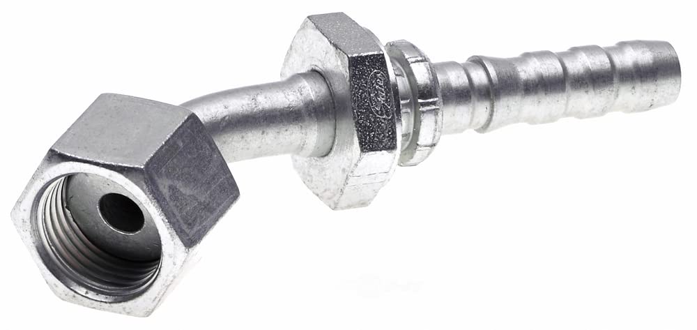 GlobalSpiral Couplings, Gates 20GS-20FFORX45-032, Female Flat-Face O-Ring Swivel, Zinc Plated Carbon Steel, 7.09", 45° Bent Tube, 1 1/4" ID