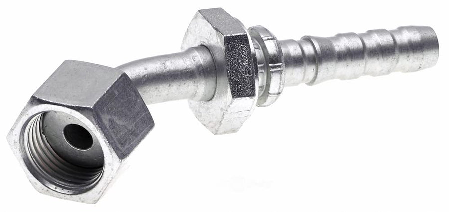 GlobalSpiral Couplings, Gates 20GS-20FFORX45-032, Female Flat-Face O-Ring Swivel, Zinc Plated Carbon Steel, 7.09", 45° Bent Tube, 1 1/4" ID