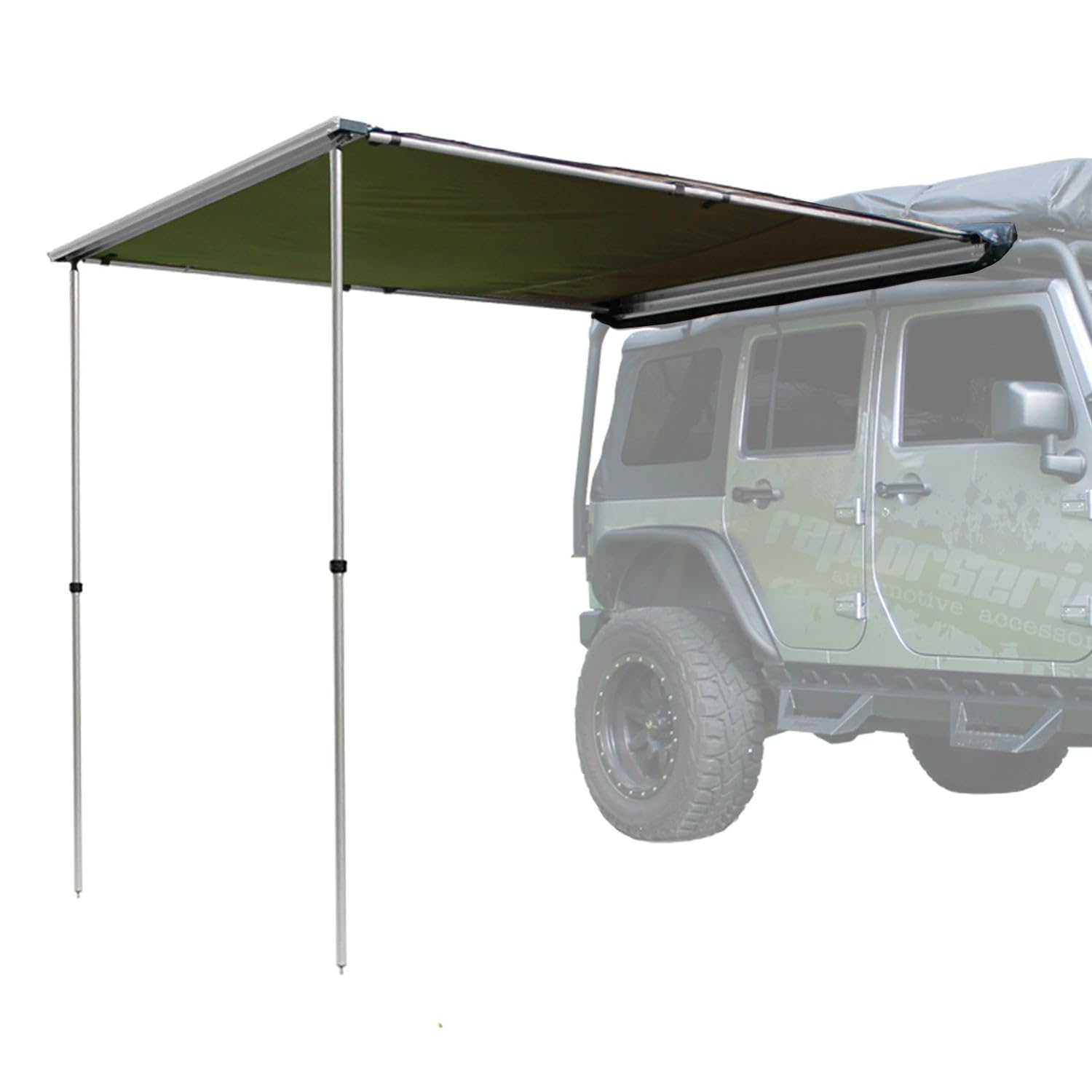 Rooftop OFFGRID Awning Olive Drab Polyester - 8.2ft x 6.5ft Pull-Out Roof Top Awning
