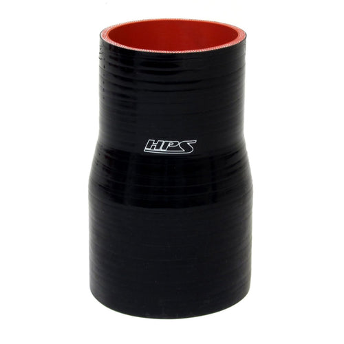 HPS Silicone HTSR-350-400-L4-BLK High Temperature 4-ply Reinforced Reducer Coupler Hose, 40 PSI Maximum Pressure, 4" Length, 3-1/2" > 4" ID, Black