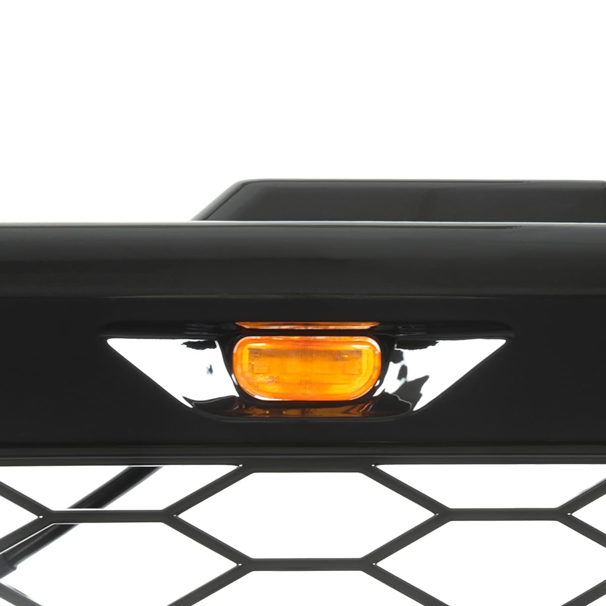 Glossy Black Mesh Grille w/LED Lamps SPEC-D TUNING Compatible with 1999-2002 Chevy Silverado 1500