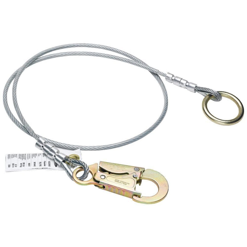 8 Ft. Werner Anchor Extension (1/4 In Vinyl Coated Cable O-Ring Snaphook)