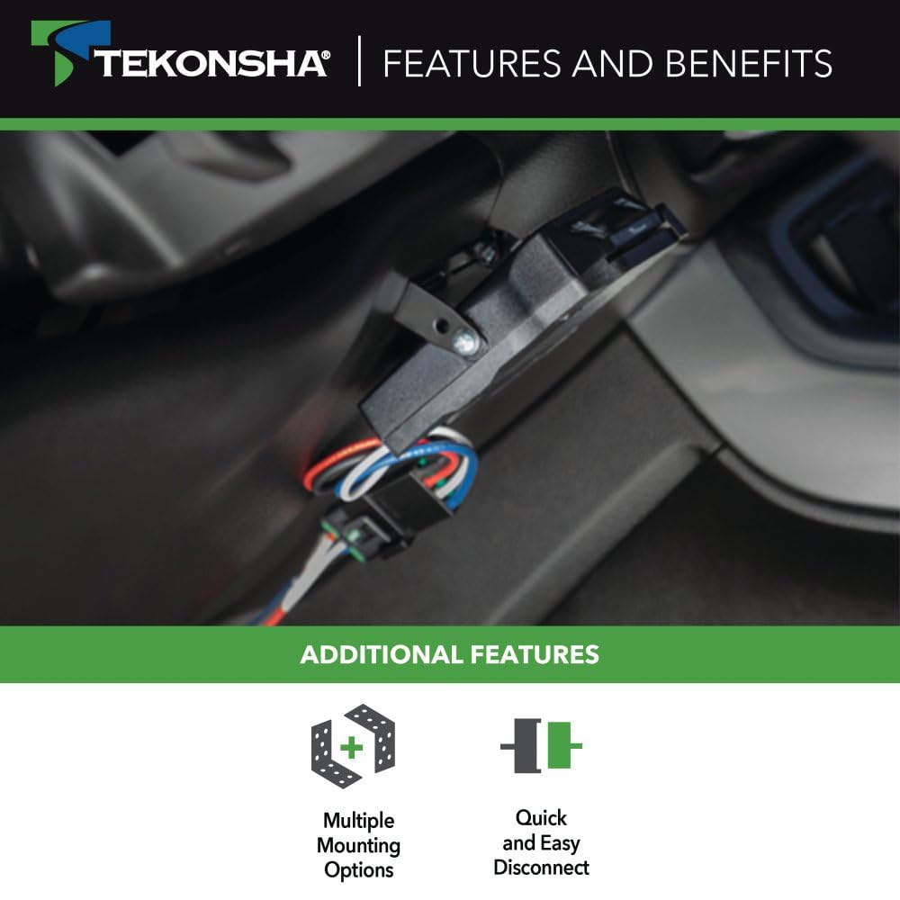 Brakeman IV Tekonsha 8507120, Time-Delay Brake Controller For Trailers with 1-4 Axles, Compatible with Ford, GM, Chevy, Dodge, RAM, Toyota, Jeep. Wiring harness sold separately.