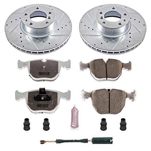 Power Stop K503-26 Z26 Carbon Fiber Brake Pads with Drilled & Slotted Brake Rotors Kit For BMW 740i 1995, BMW 740i 1997-2001, BMW 740iL 1995-2001 [Model Specific]