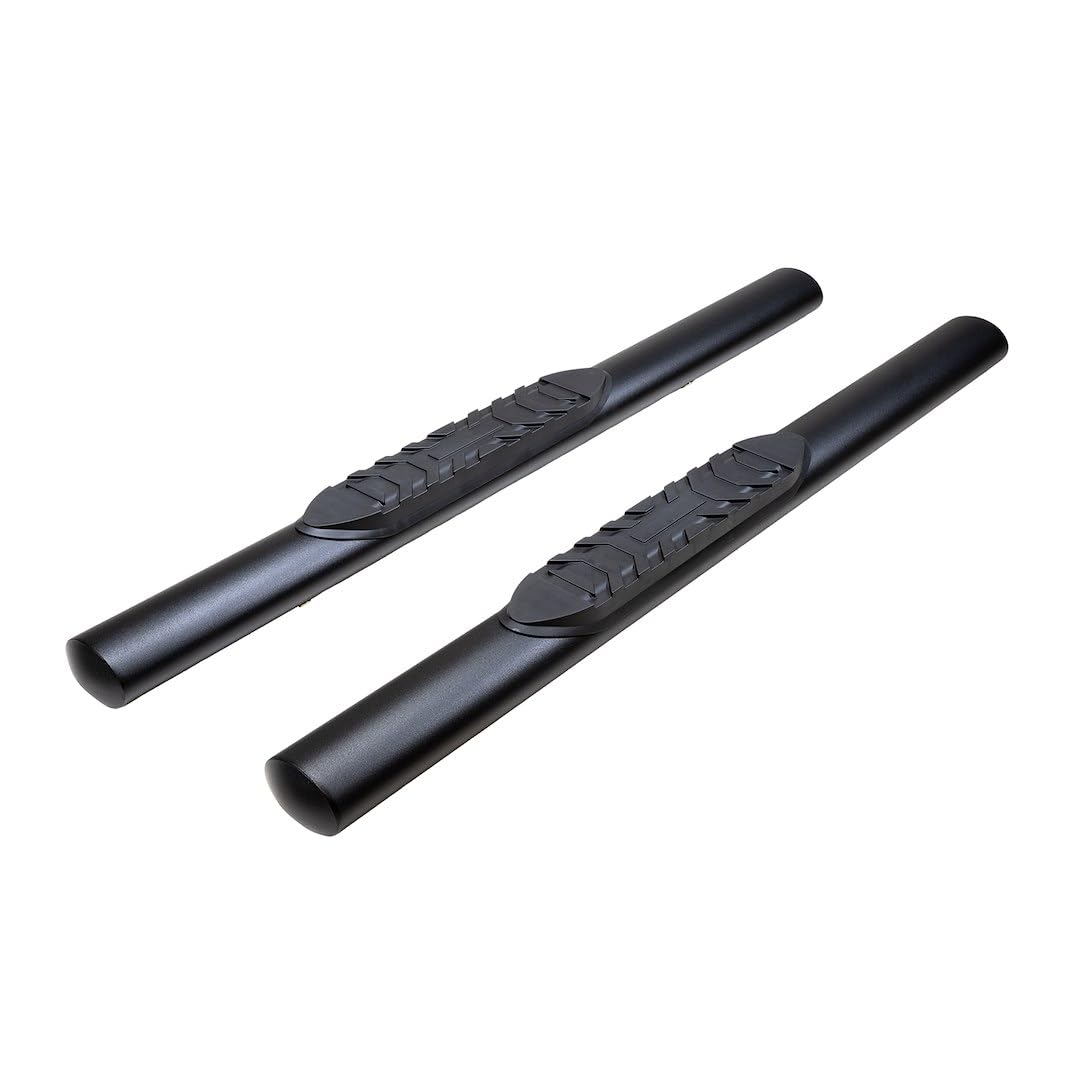 TrailFX Side Steps 4 Inch Oval Tube Fits 2018-2025 Jeep Wrangler JL Black Powder-Coated Mild Steel Rocker Panel Mount TrailFX A1546T
