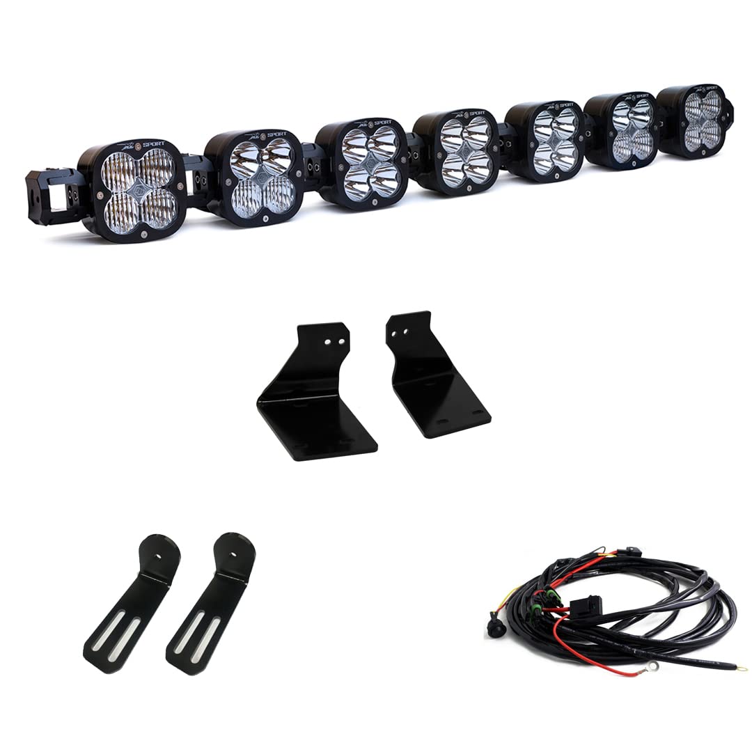 Baja Designs Linkable XL Bumper LED Light Kit for Ford F-250/350 2020-22 Super Duty Trucks, Includes Switch Wiring Harness (Multi-Pattern Lens; Clear)