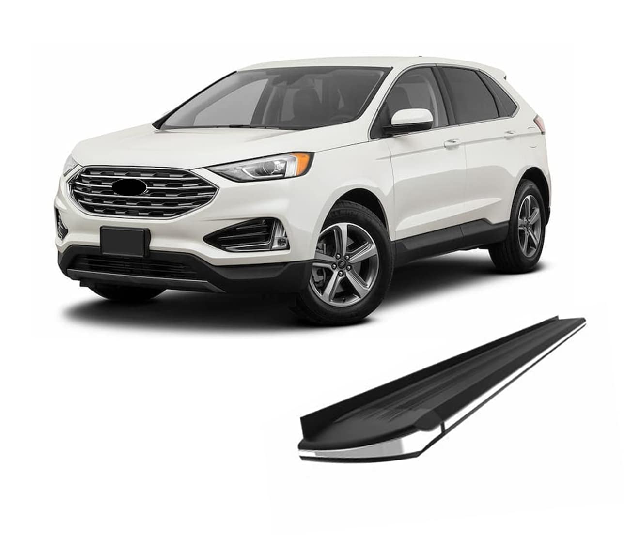 Black Aluminum Black Horse Exceed Running Boards Compatible with 2015-2022 Ford Edge All
