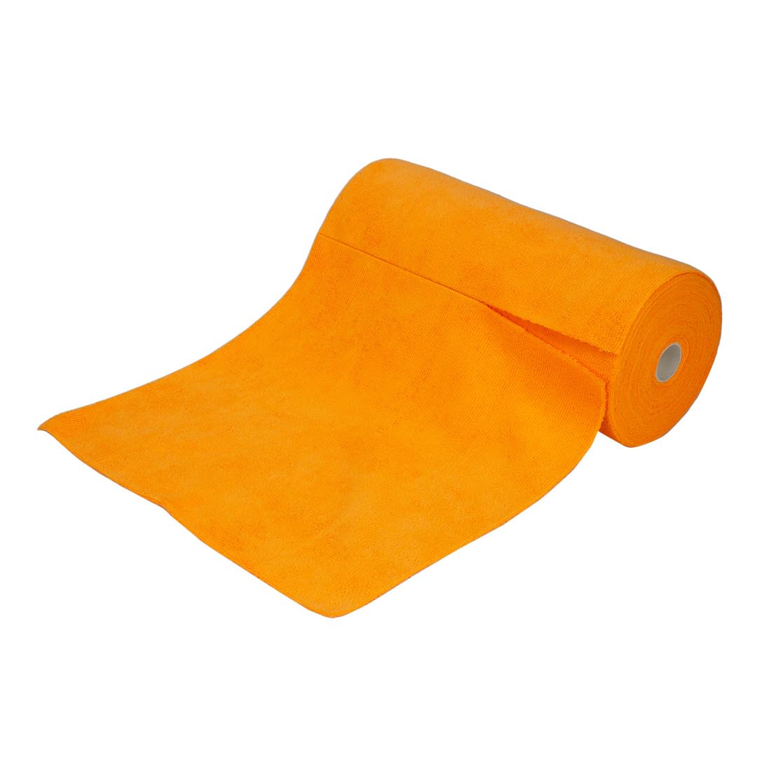 Maxshine Orange Universal Microfiber Tear-Away Towel Roll | 30 Reusable 12”x12” Sheets, 260GSM Terry Microfiber | Eco-Friendly Lint-Free Cleaning Cloths for Car Detailing, Home & Garage Use