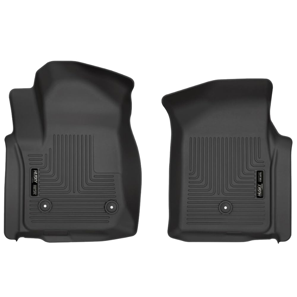 Weatherbeater Husky Liners Floor Mats | Fits 2019-2026 Chevrolet Silverado & GMC Sierra 1500 & 2020-2026 Chevrolet Silverado & GMC Sierra 2500, 3500 Standard CAB | Front Row, 2-pc Black - 13201