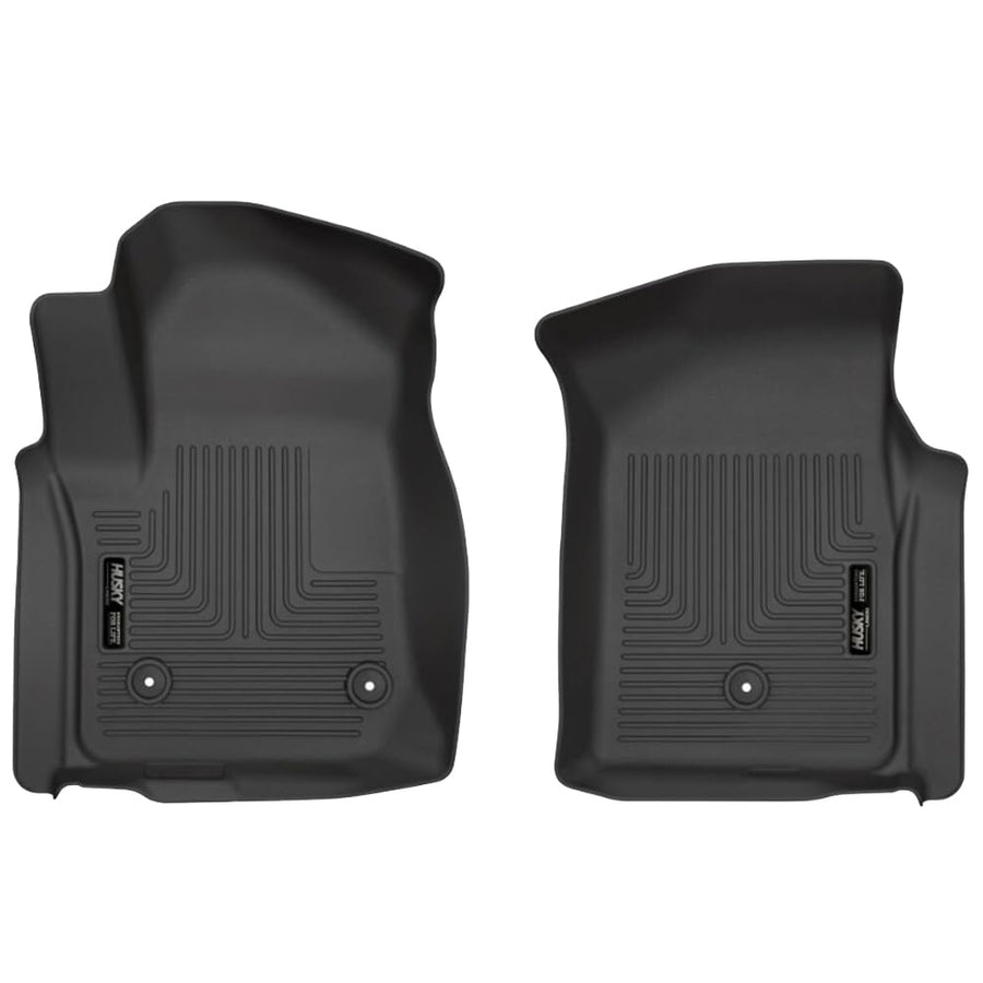 Weatherbeater Husky Liners Floor Mats | Fits 2019-2026 Chevrolet Silverado & GMC Sierra 1500 & 2020-2026 Chevrolet Silverado & GMC Sierra 2500, 3500 Standard CAB | Front Row, 2-pc Black - 13201