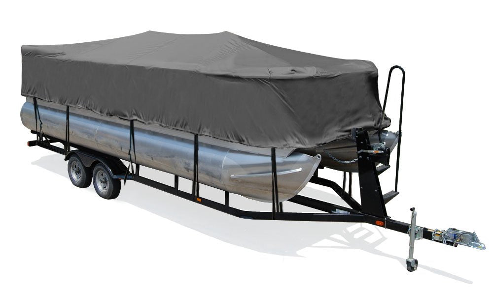 Taylor Made Products Full Pontoon Trailerite Hot Shot Polyester Boat Cover O/B (Gray, 18 Feet 1 Inch 19 Feet 0 Inch 102 Inch)