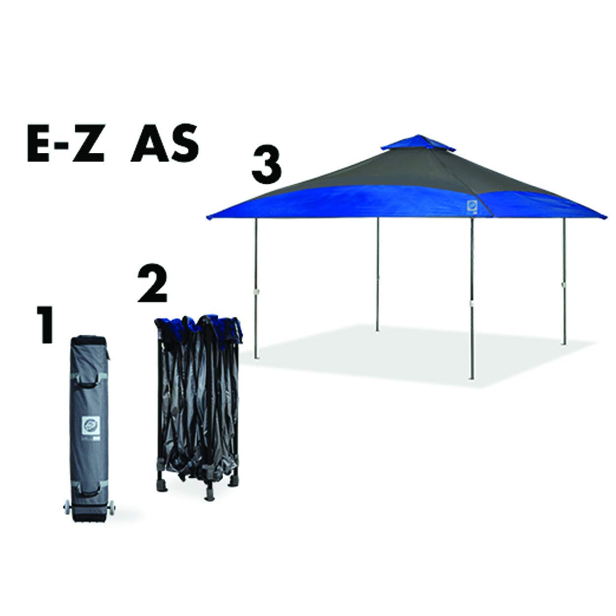 E-Z UP Instant Shelter Spectator Canopy, 13' x 13' with 169 sq ft of Shade, Vented Roof, Royal Blue Dual Tone